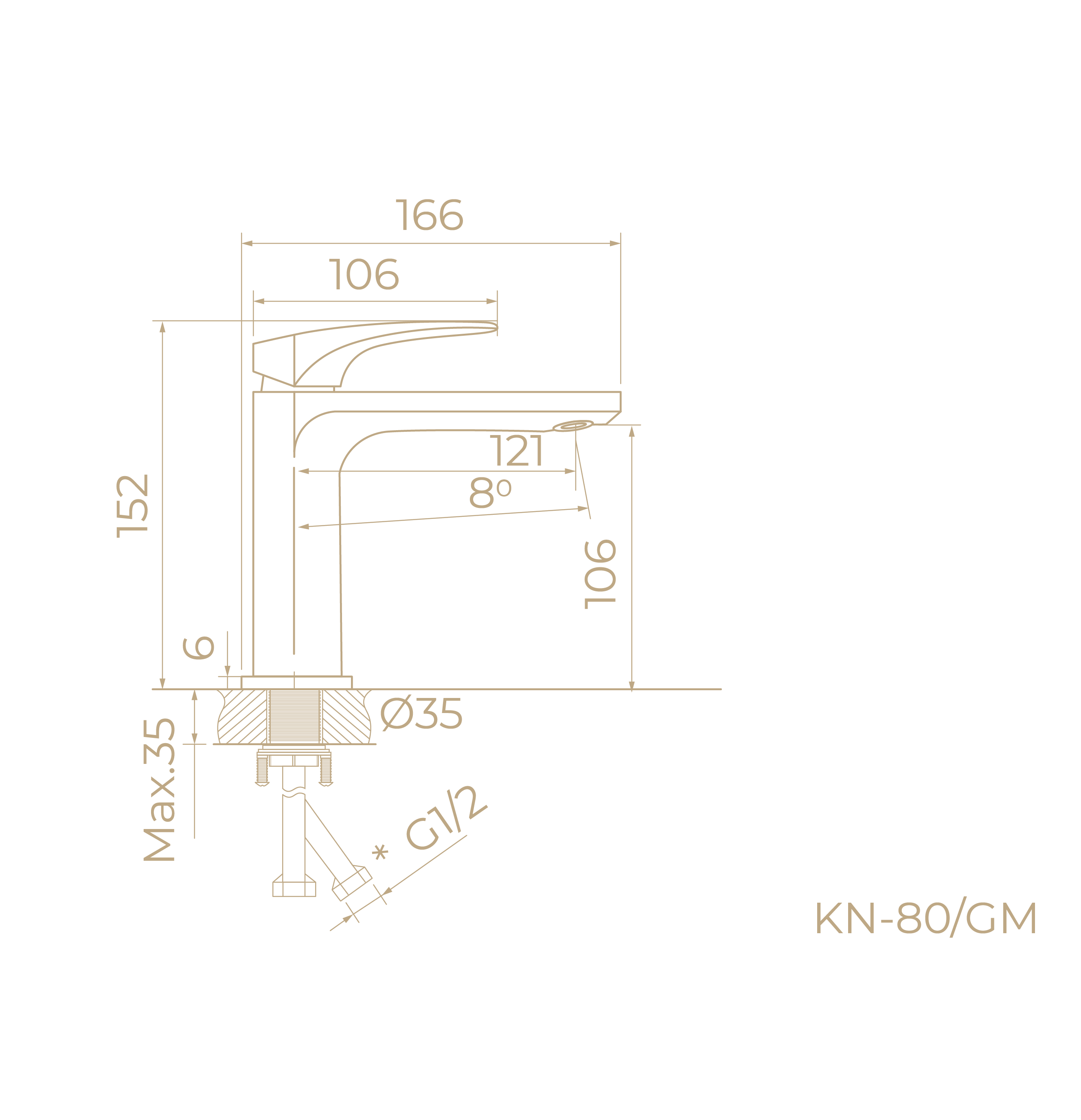 Смеситель для раковины KN-80/GM